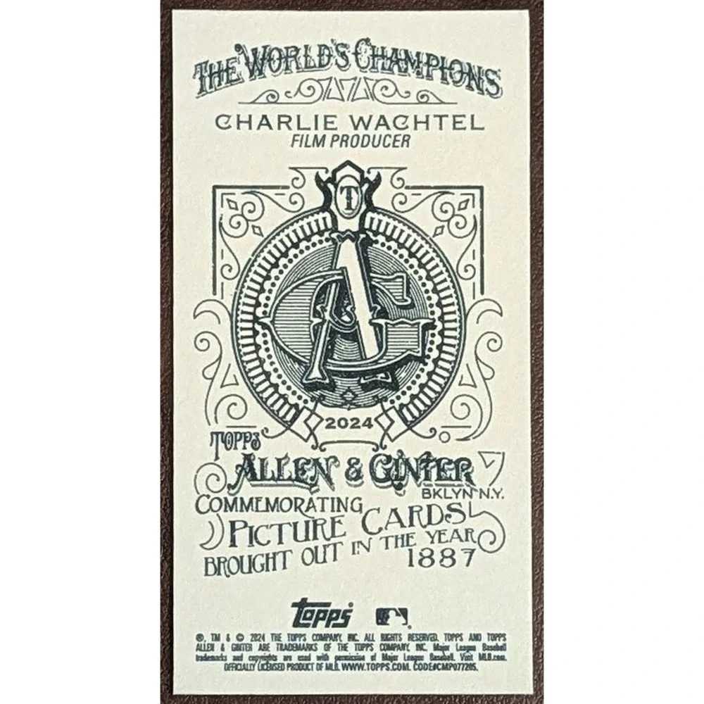 2024 Topps Allen & Ginter Charlie Wachtel No Number Mini SSP /50 Film Producer